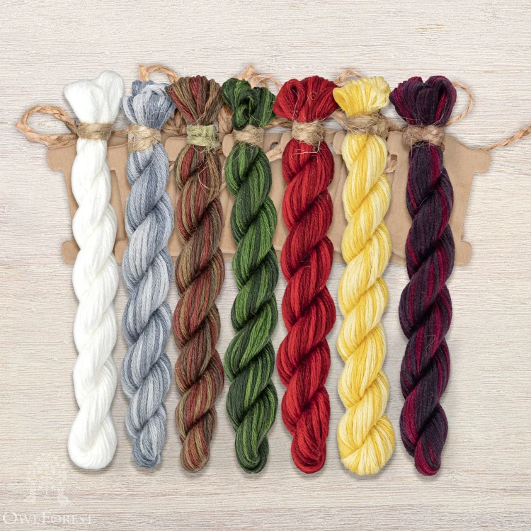 Set of OwlForest Hand-Dyed Threads for the “Shelf with Jam” (Thread Trade n.a. Kirov)