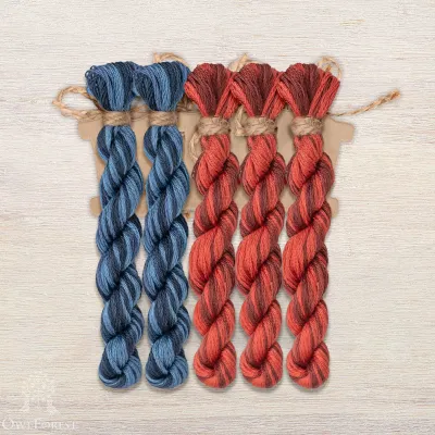 Set of OwlForest Hand-Dyed Threads for the “Italic Decorative Letter” Chart (DMC)