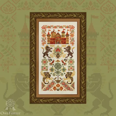 Printed embroidery chart “Red Castle Guardians”