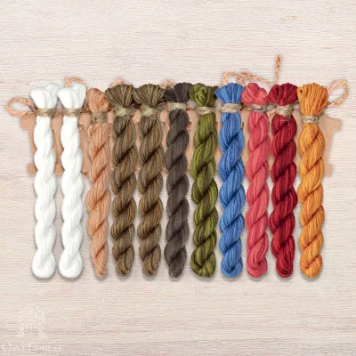 Set of OwlForest Hand-Dyed Threads for the “At the Bath House” Chart (Thread Trade n.a. Kirov)