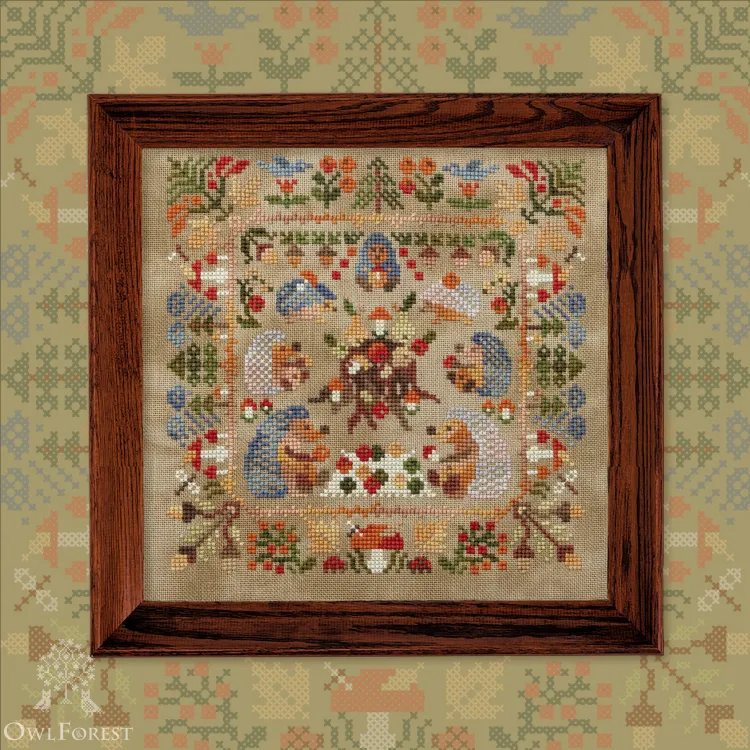 Printed embroidery chart “The Little Wood Folk. Hedgehogs”