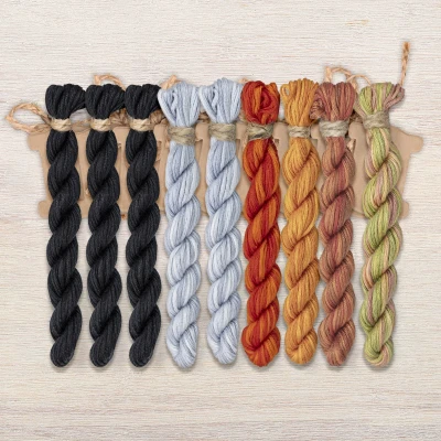 Set of OwlForest Hand-Dyed Threads for the «Moon Toad» (Thread Trade n.a. Kirov)